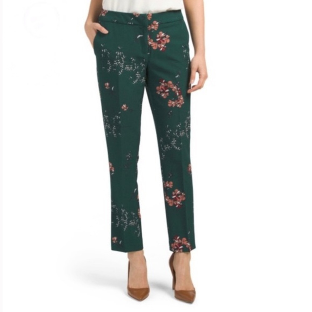 Floral Ankle Crop Dress Pants